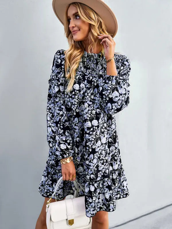 Blue Zone Planet | Emily's Holiday Loose Floral Mini Dress BLUE ZONE PLANET