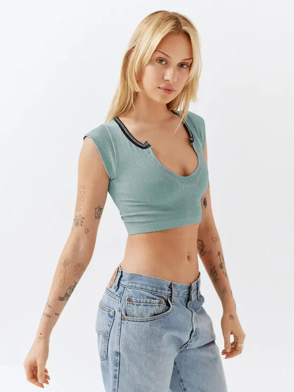 Blue Zone Planet |  Emily's Knitted Half Cardigan Short Vest BLUE ZONE PLANET