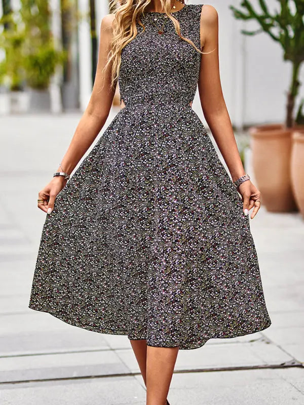 Blue Zone Planet |  Floral Print Sleeveless Midi Dress BLUE ZONE PLANET