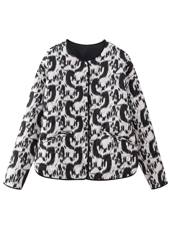 Blue Zone Planet |  Floral print turtleneck Quilting coat BLUE ZONE PLANET