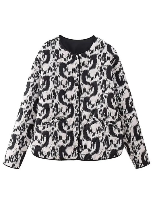 Blue Zone Planet |  Floral print turtleneck Quilting coat BLUE ZONE PLANET