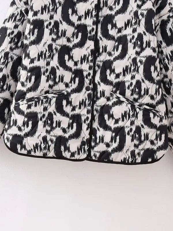 Blue Zone Planet |  Floral print turtleneck Quilting coat BLUE ZONE PLANET