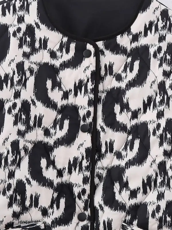 Blue Zone Planet |  Floral print turtleneck Quilting coat BLUE ZONE PLANET