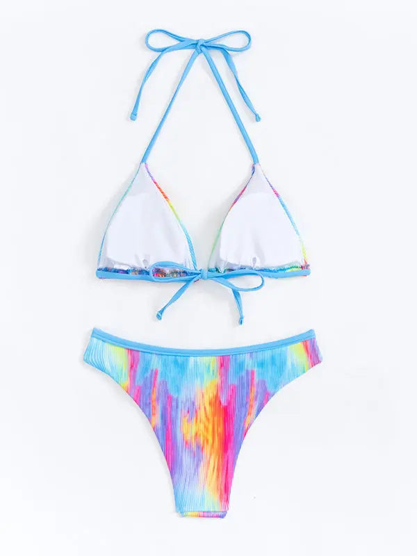 Blue Zone Planet |  Gradient Backless Halter Neck Bikini BLUE ZONE PLANET