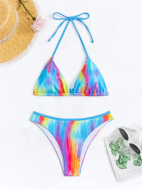 Blue Zone Planet |  Gradient Backless Halter Neck Bikini BLUE ZONE PLANET