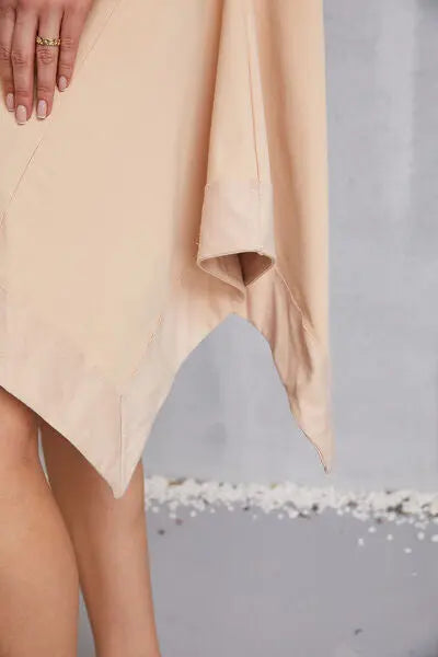 Blue Zone Planet |  Half Button Handkerchief Hem Dress BLUE ZONE PLANET