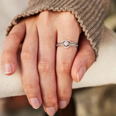 Blue Zone Planet |  Heart Shape 925 Sterling Silver Ring BLUE ZONE PLANET
