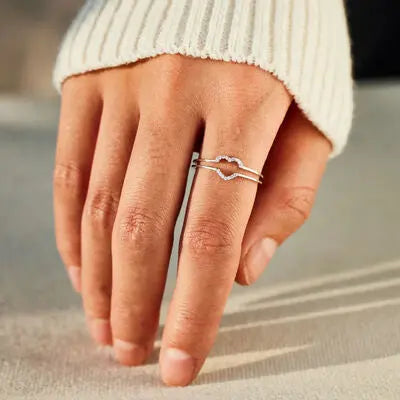 Blue Zone Planet |  Heart Shape 925 Sterling Silver Ring BLUE ZONE PLANET