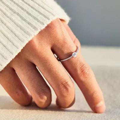 Blue Zone Planet |  Heart Shape 925 Sterling Silver Ring BLUE ZONE PLANET