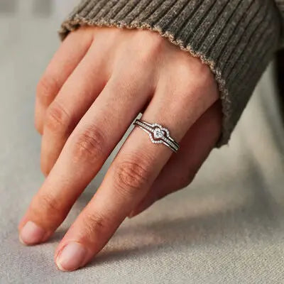 Blue Zone Planet |  Heart Shape 925 Sterling Silver Ring BLUE ZONE PLANET