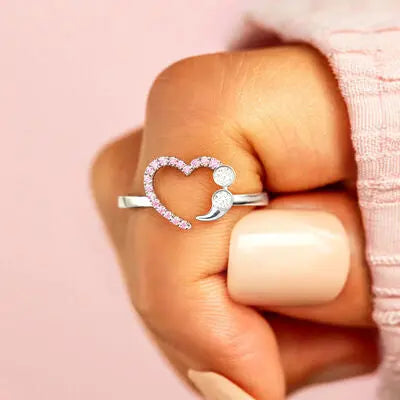 Blue Zone Planet |  Heart Shape 925 Sterling Silver Ring BLUE ZONE PLANET