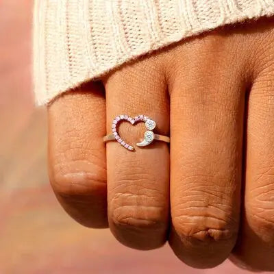 Blue Zone Planet |  Heart Shape 925 Sterling Silver Ring BLUE ZONE PLANET
