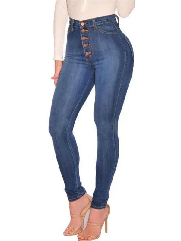 Blue Zone Planet |  High Waist Stretchy Tight Bottom Lift Jeans BLUE ZONE PLANET