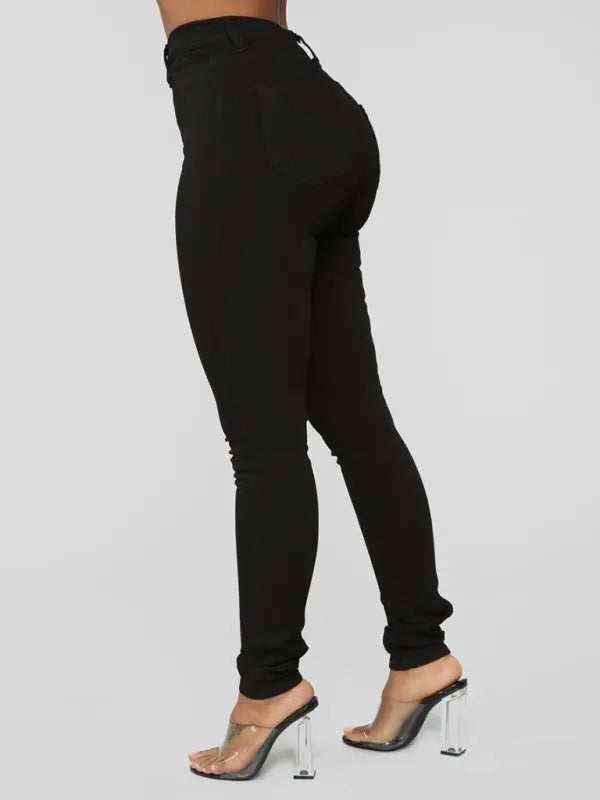 Blue Zone Planet |  High Waist Stretchy Tight Bottom Lift Jeans BLUE ZONE PLANET