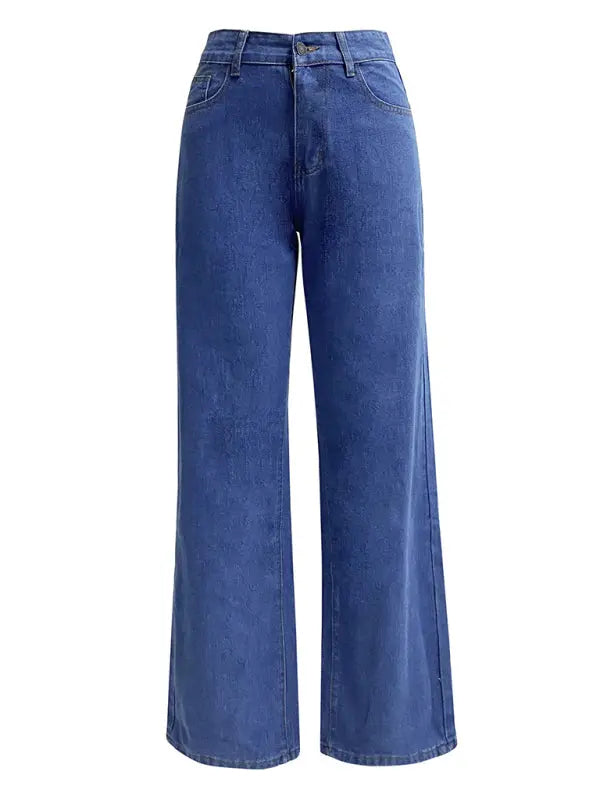 Blue Zone Planet |  High Waist Washed Straight Leg Jeans BLUE ZONE PLANET