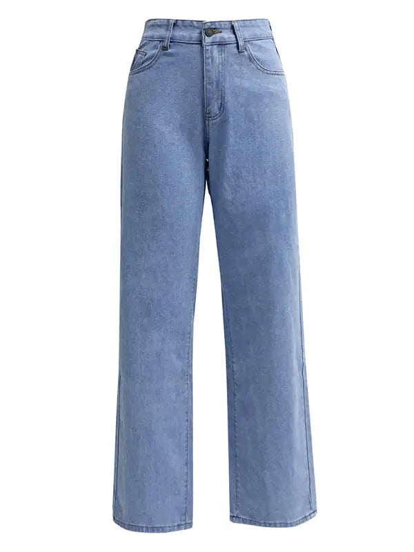 Blue Zone Planet |  High Waist Washed Straight Leg Jeans BLUE ZONE PLANET