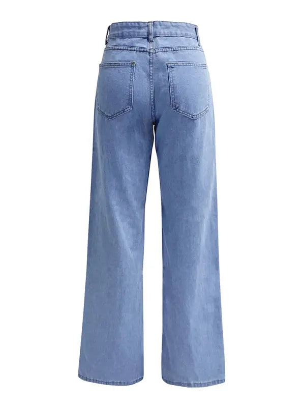 Blue Zone Planet |  High Waist Washed Straight Leg Jeans BLUE ZONE PLANET
