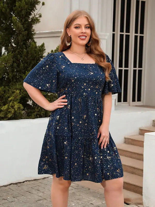 Blue Zone Planet |  Hot stamping printed loose dress BLUE ZONE PLANET