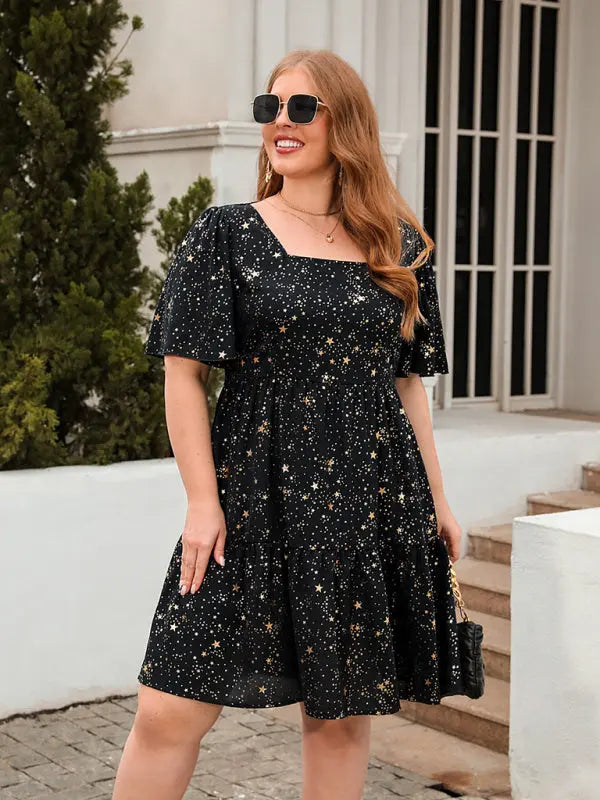Blue Zone Planet |  Hot stamping printed loose dress BLUE ZONE PLANET