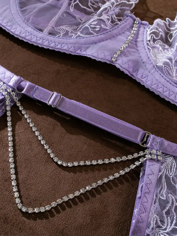 Blue Zone Planet |  Isabella's Hollow Lace Backless Lingerie Set BLUE ZONE PLANET