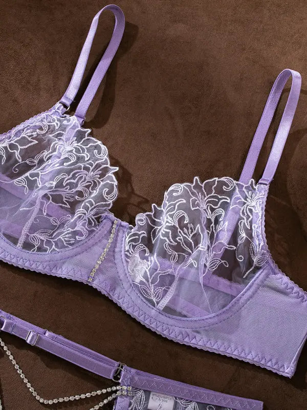 Blue Zone Planet |  Isabella's Hollow Lace Backless Lingerie Set BLUE ZONE PLANET