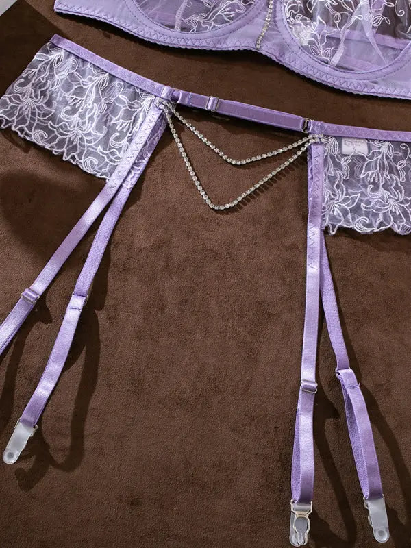 Blue Zone Planet |  Isabella's Hollow Lace Backless Lingerie Set BLUE ZONE PLANET