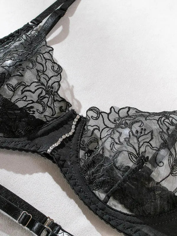 Blue Zone Planet |  Isabella's Hollow Lace Backless Lingerie Set BLUE ZONE PLANET