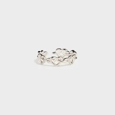 Blue Zone Planet |  Knotted Hearts 925 Sterling Silver Open Ring BLUE ZONE PLANET