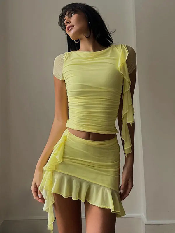 Blue Zone Planet | Lara's Sunny Ruffles Two-Piece Set BLUE ZONE PLANET