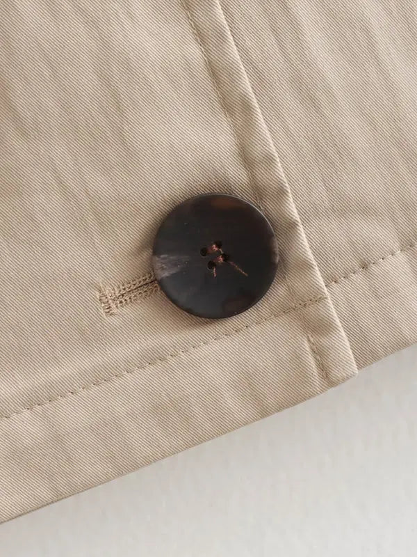 Blue Zone Planet | Long Sleeve Short Windbreaker Double Breasted Jacket BLUE ZONE PLANET