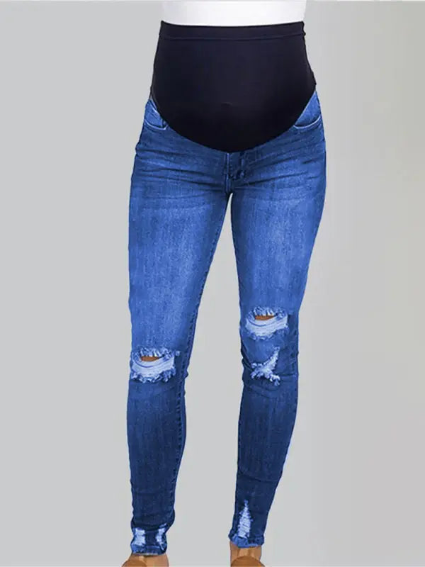 Blue Zone Planet | Maternity solid color belly support jeans BLUE ZONE PLANET