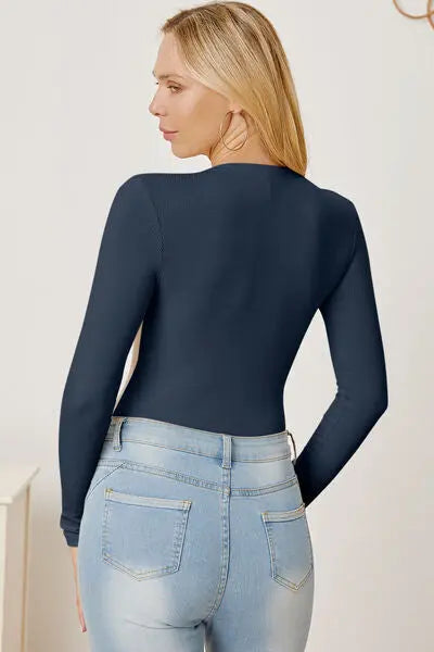 Blue Zone Planet |  Mia's Zip-Up Long Sleeve Bodysuit BLUE ZONE PLANET