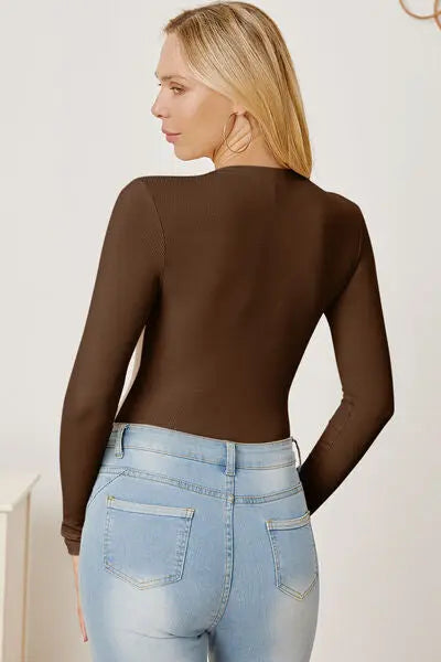 Blue Zone Planet |  Mia's Zip-Up Long Sleeve Bodysuit BLUE ZONE PLANET