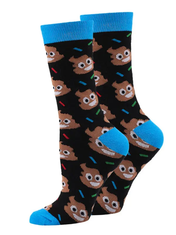 Blue Zone Planet |  New Autumn and Winter Halloween Pumpkin Devil Bat Cartoon Mid-calf Socks kakaclo