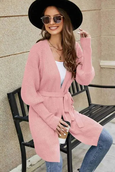 Blue Zone Planet |  Open Front Lantern Sleeve Cardigan BLUE ZONE PLANET