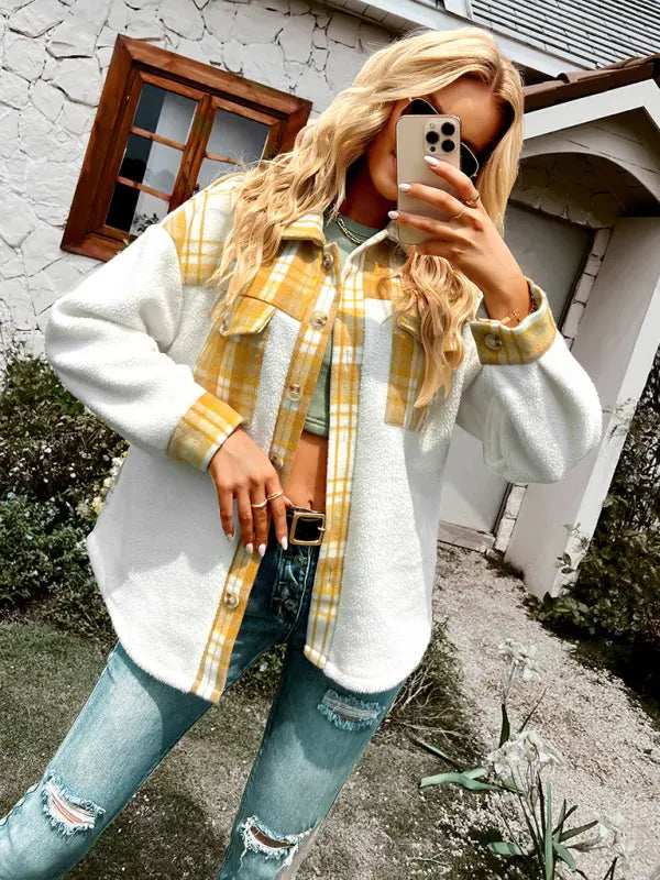 Blue Zone Planet |  Plaid Shirt coat BLUE ZONE PLANET