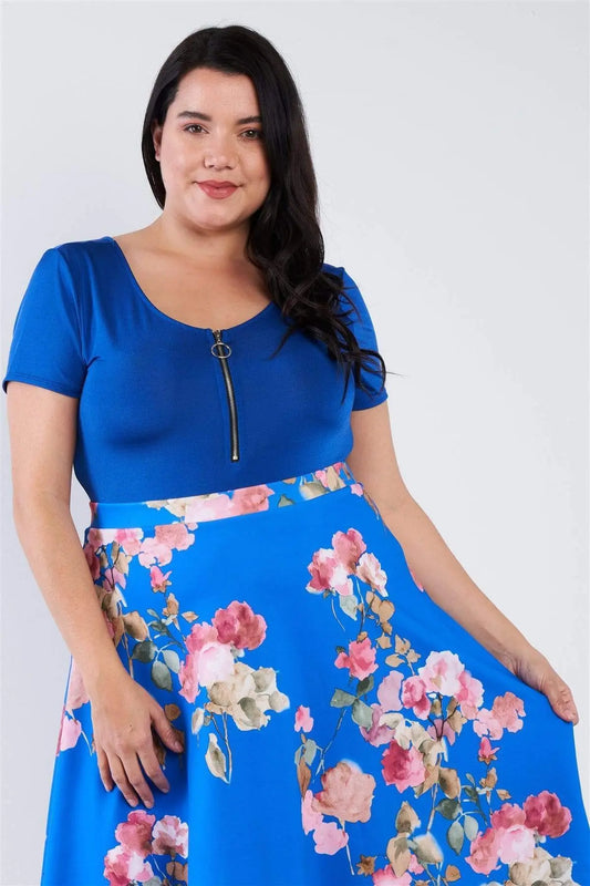 Blue Zone Planet |  Plus Size Bodysuit Blue Zone Planet