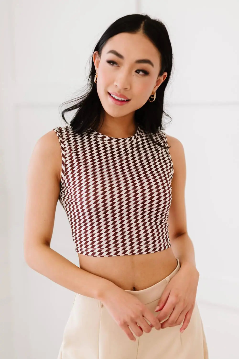 Blue Zone Planet |  Retro Living Geometric Crop Top BLUE ZONE PLANET