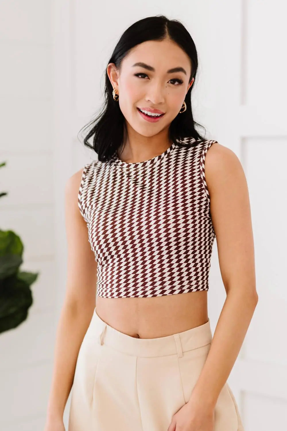 Blue Zone Planet |  Retro Living Geometric Crop Top BLUE ZONE PLANET