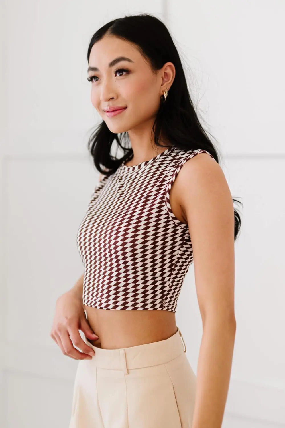 Blue Zone Planet |  Retro Living Geometric Crop Top BLUE ZONE PLANET
