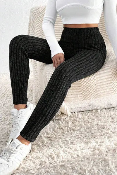 Blue Zone Planet |  Ribbed High Waist Leggings BLUE ZONE PLANET