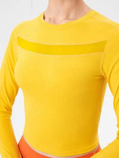 Blue Zone Planet |  Round Neck Long Sleeve Active T-Shirt BLUE ZONE PLANET