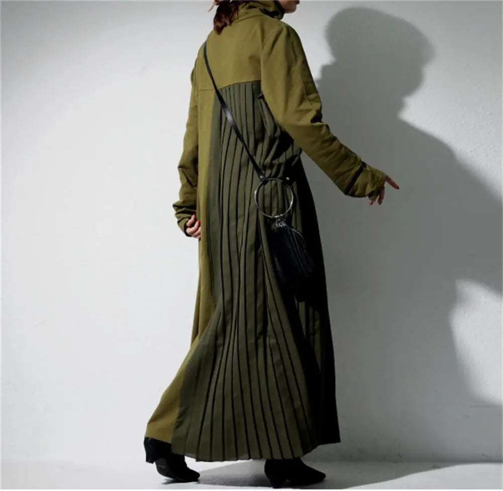 Blue Zone Planet |  STELLA MARINA COLLEZIONE Pleated Funnel Neck Midi Sweater Dress BLUE ZONE PLANET