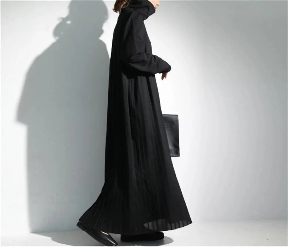 Blue Zone Planet |  STELLA MARINA COLLEZIONE Pleated Funnel Neck Midi Sweater Dress BLUE ZONE PLANET