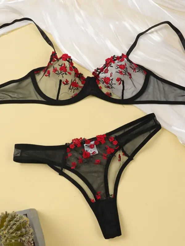 Blue Zone Planet | See-through floral lingerie set BLUE ZONE PLANET