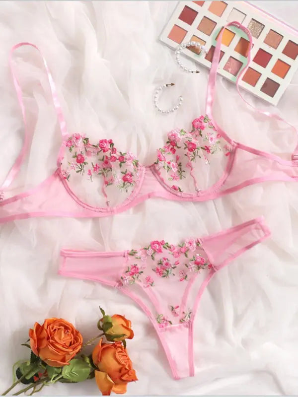 Blue Zone Planet | See-through floral lingerie set BLUE ZONE PLANET