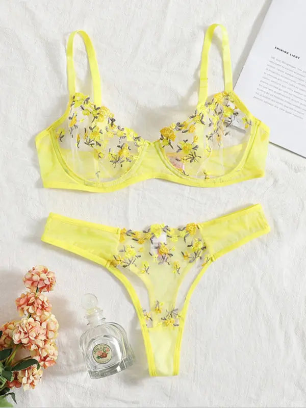 Blue Zone Planet | See-through floral lingerie set BLUE ZONE PLANET