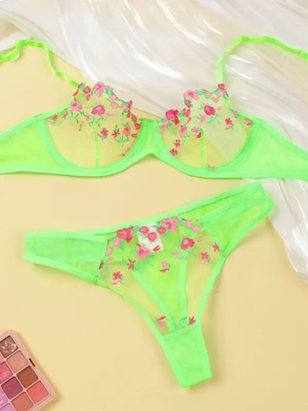 Blue Zone Planet | See-through floral lingerie set BLUE ZONE PLANET