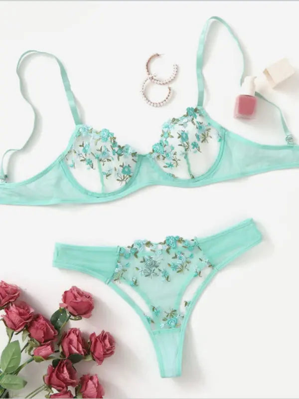 Blue Zone Planet | See-through floral lingerie set BLUE ZONE PLANET
