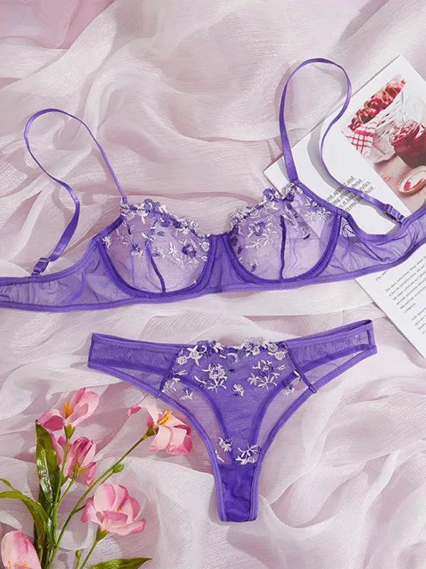 Blue Zone Planet | See-through floral lingerie set BLUE ZONE PLANET